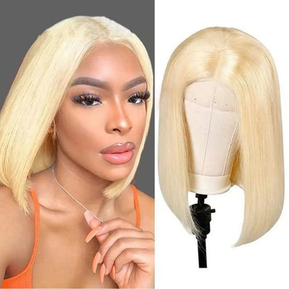 Raw Peruvian Virgin Hair Short Bob Wig Human Hair Lace Frontal Wig