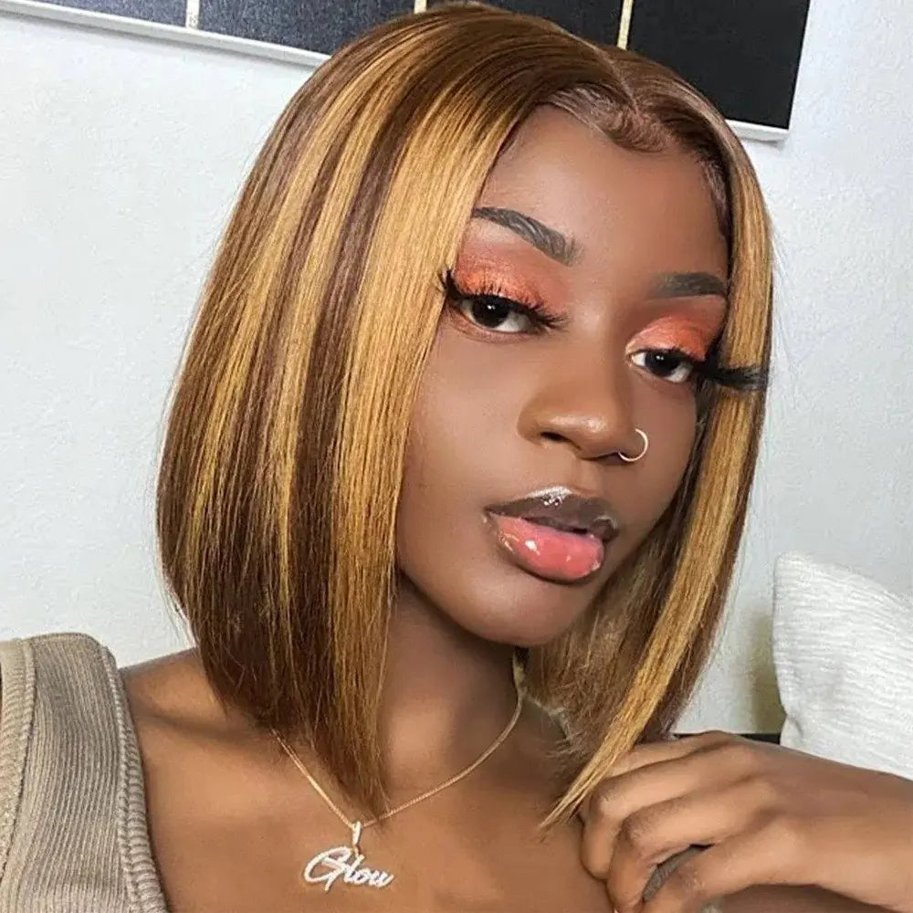 Ginger Orange Human Hair Lace Front Wig 13X4