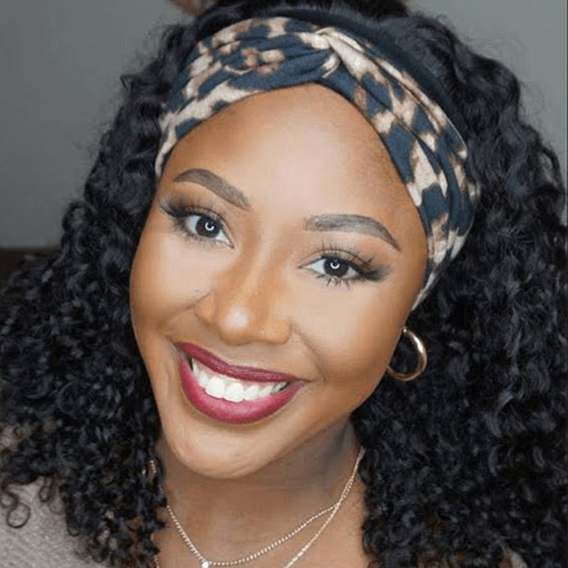 Human Hair Wig With Band Headband Wigs