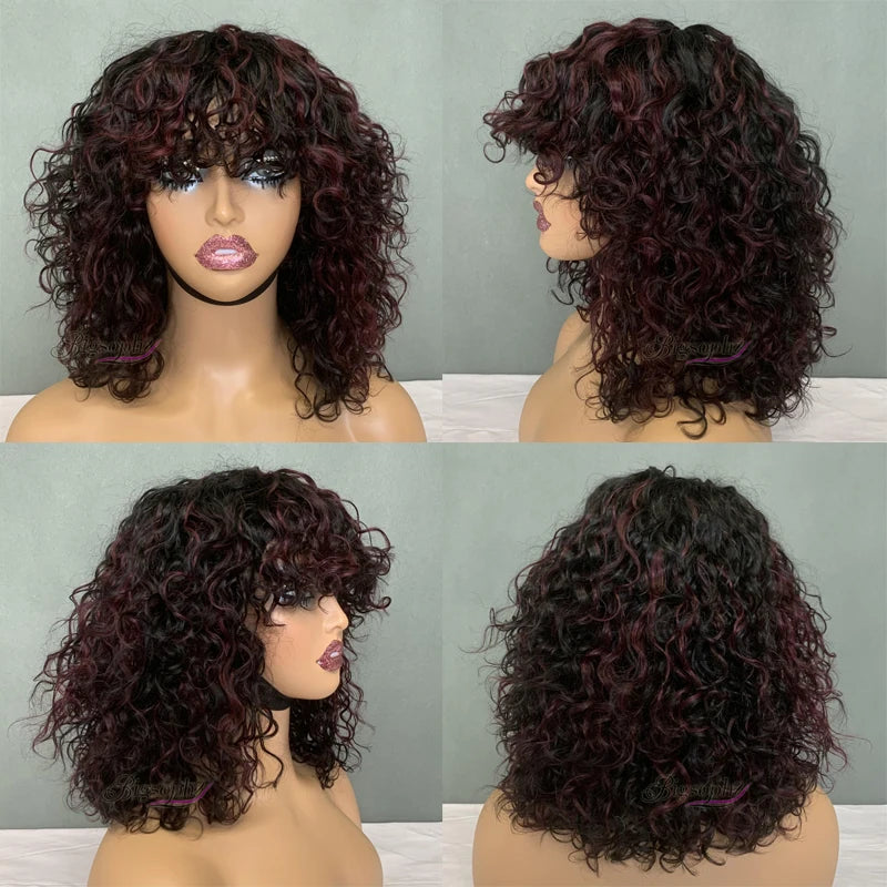 Curl Bob Wig for All Women Brazilian Curly Human Hair Wigs