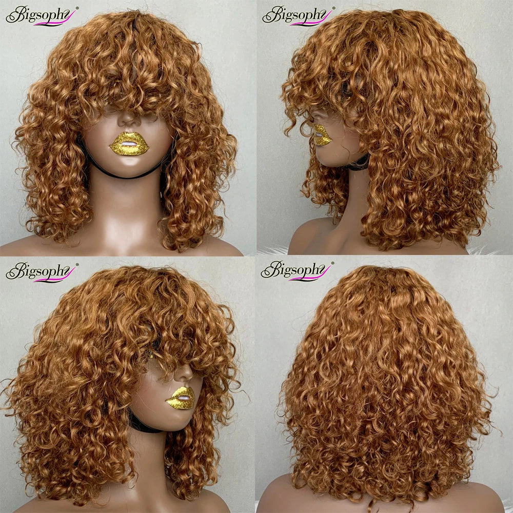 Curl Bob Wig for All Women Brazilian Curly Human Hair Wigs