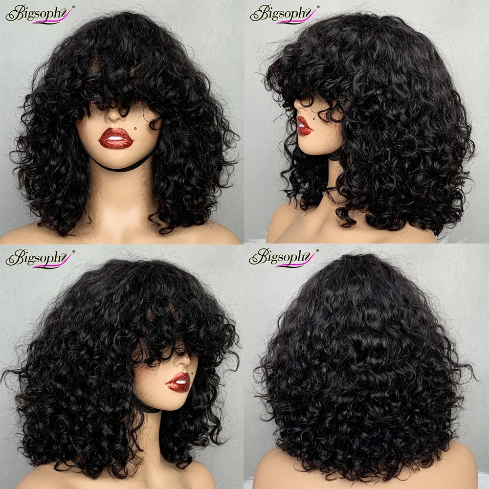 Curl Bob Wig for All Women Brazilian Curly Human Hair Wigs