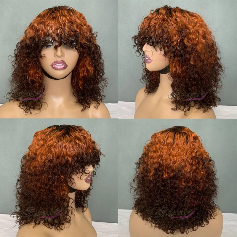 Curl Bob Wig for All Women Brazilian Curly Human Hair Wigs