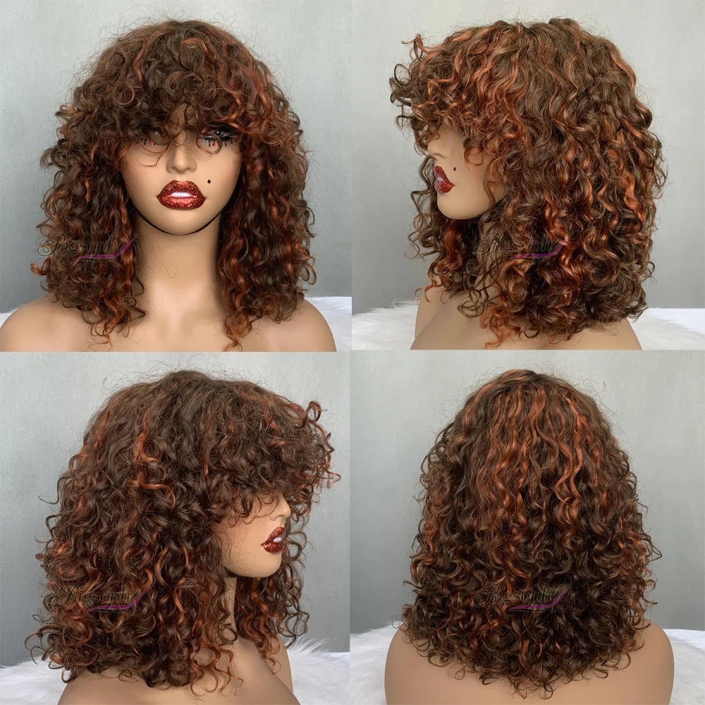 Curl Bob Wig for All Women Brazilian Curly Human Hair Wigs
