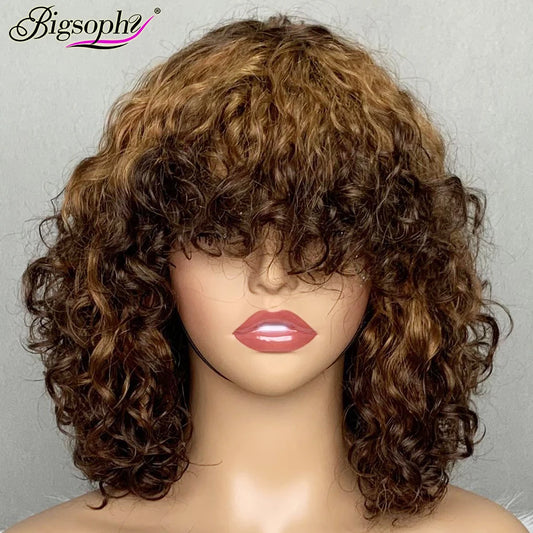Curl Bob Wig for All Women Brazilian Curly Human Hair Wigs